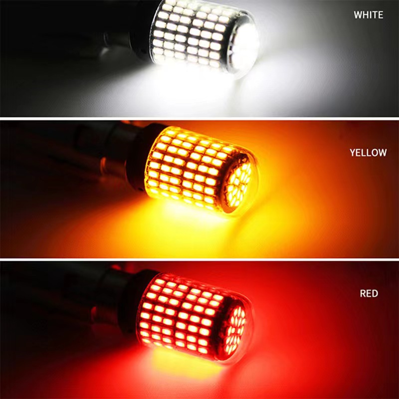 144 SMD LED Bulbs 12V Ba15s/1156/1157 Dual Color Red & White for Turn ...