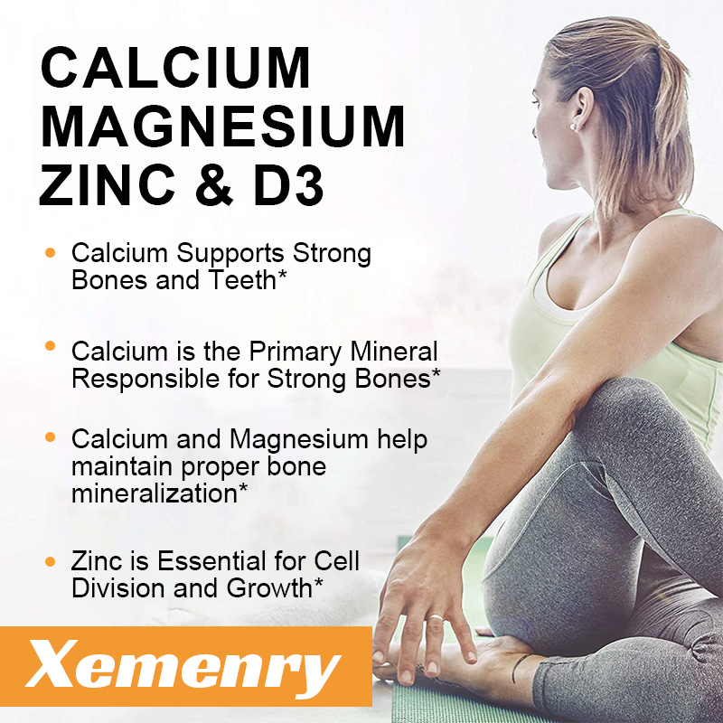 CALCIUM + MAGNESIUM + ZINC & D3 - Essential Mineral Complex - Reduces ...