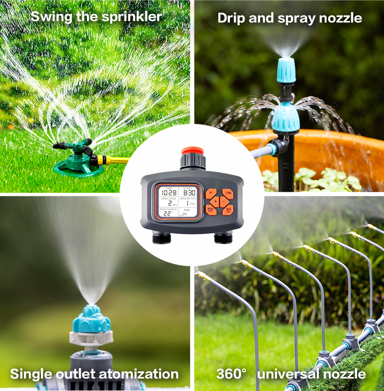 2-Way Water Timer LCD Display Timer Waterproof IP65 Home Garden ...