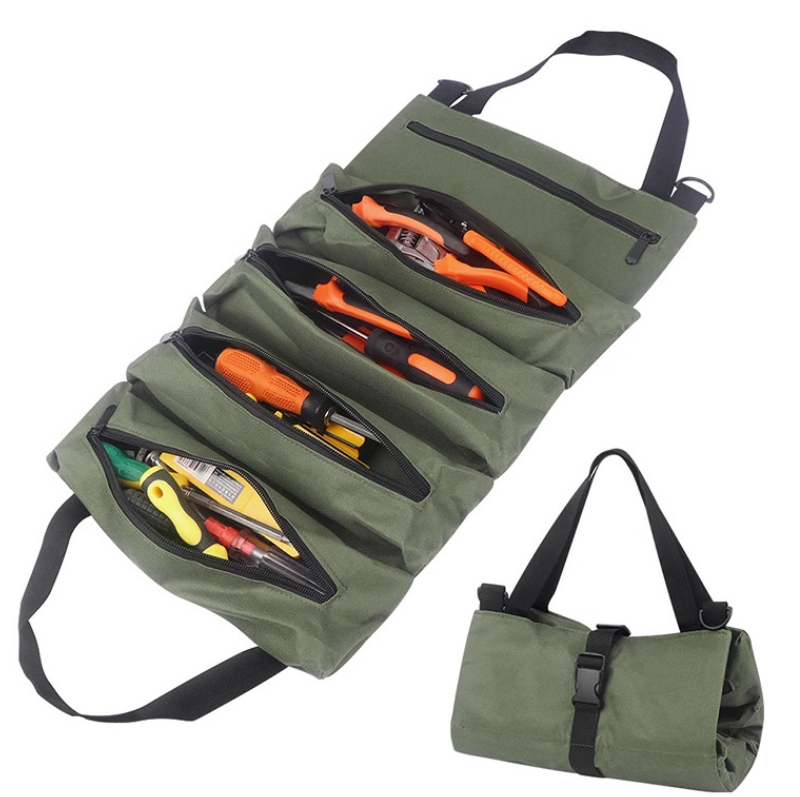 New Tool Roll Multi-Purpose Roll Up Tool Bag Wrench Roll Canvas Tool ...