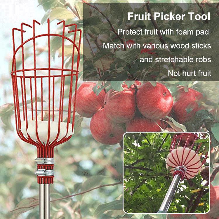 Height Adjustable Multifunction Fruit Picker net Basket Tool Easy Safe ...