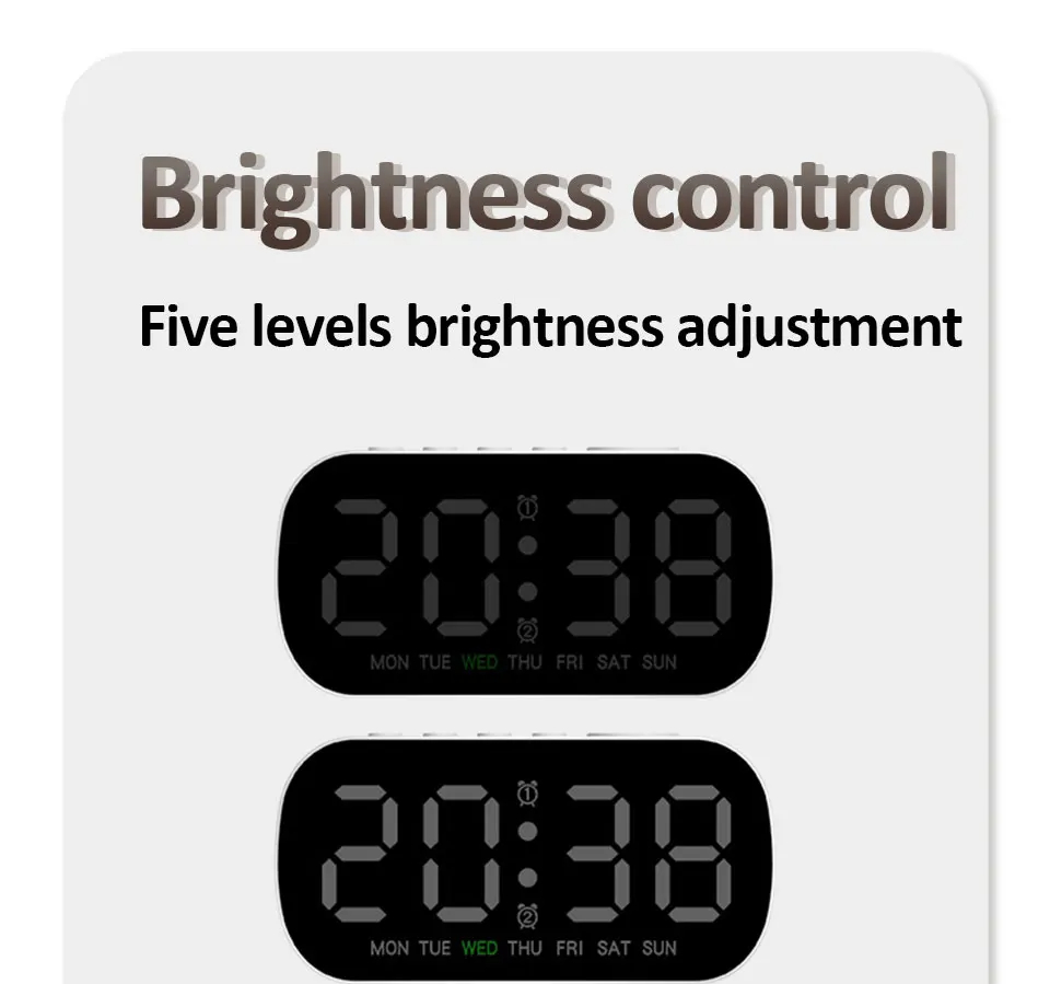 Desktop Digital Alarm Clock Multi-functional LED Digital Alarm Clock 12 ...