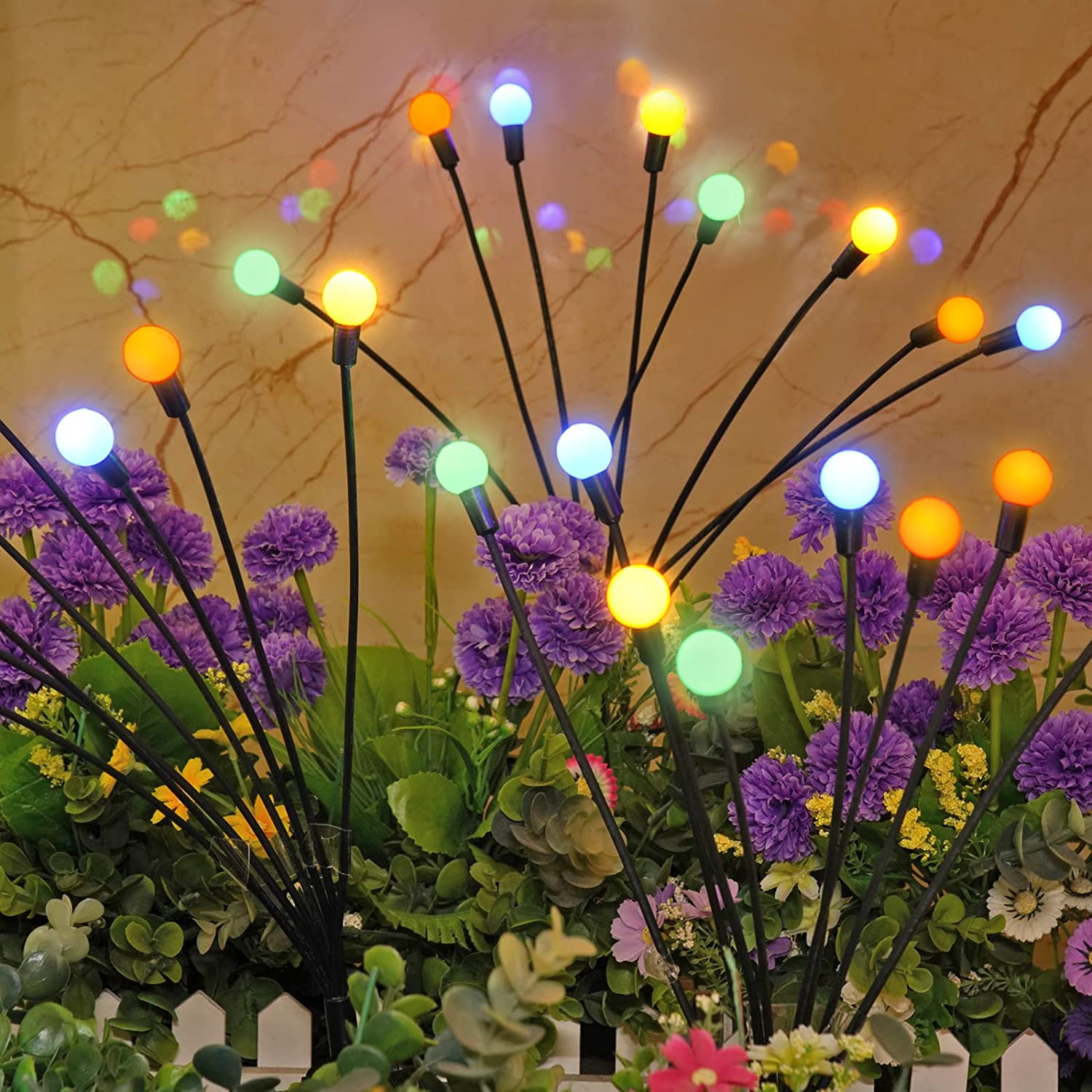 12/10LED Solar Firefly Lights Outdoor Solar Lights Waterproof LED Solar ...