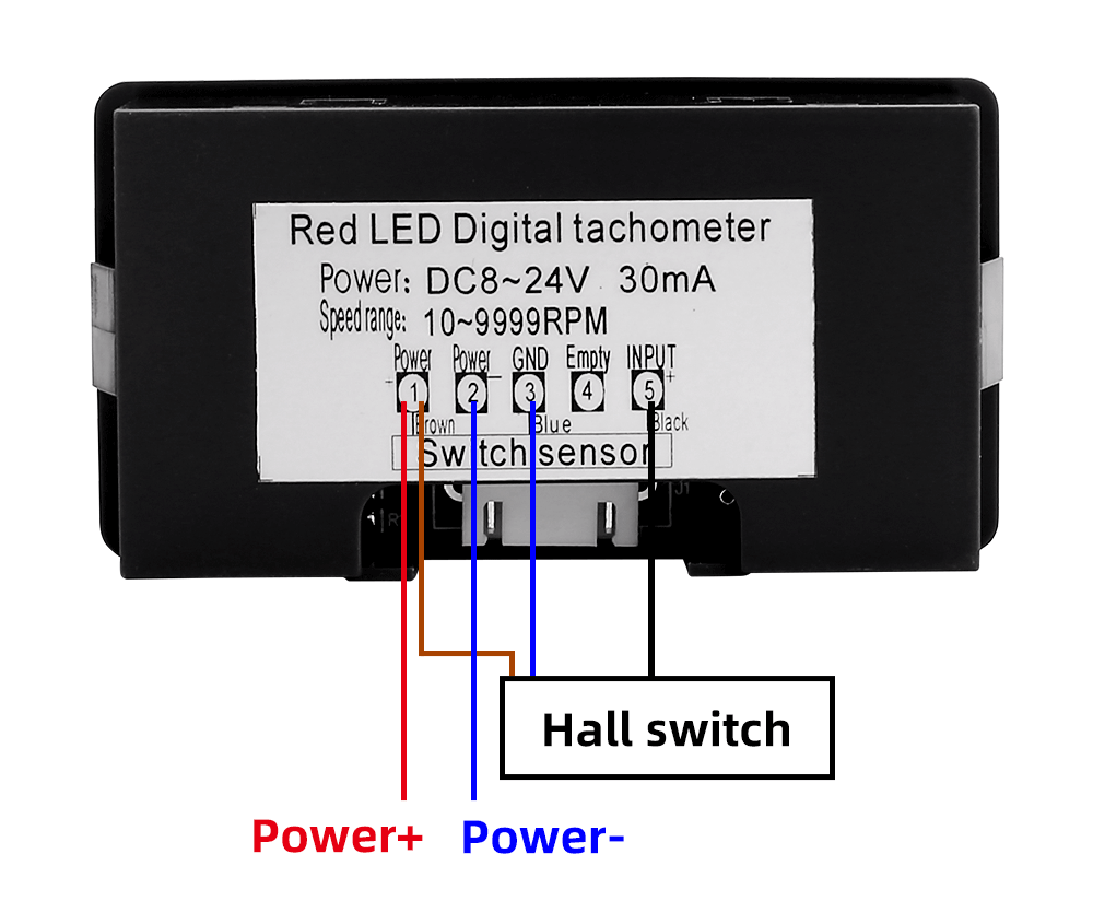 TAXNELE Digital Tachometer Gauge RPM Speed Meter+Hall Proximity Switch ...