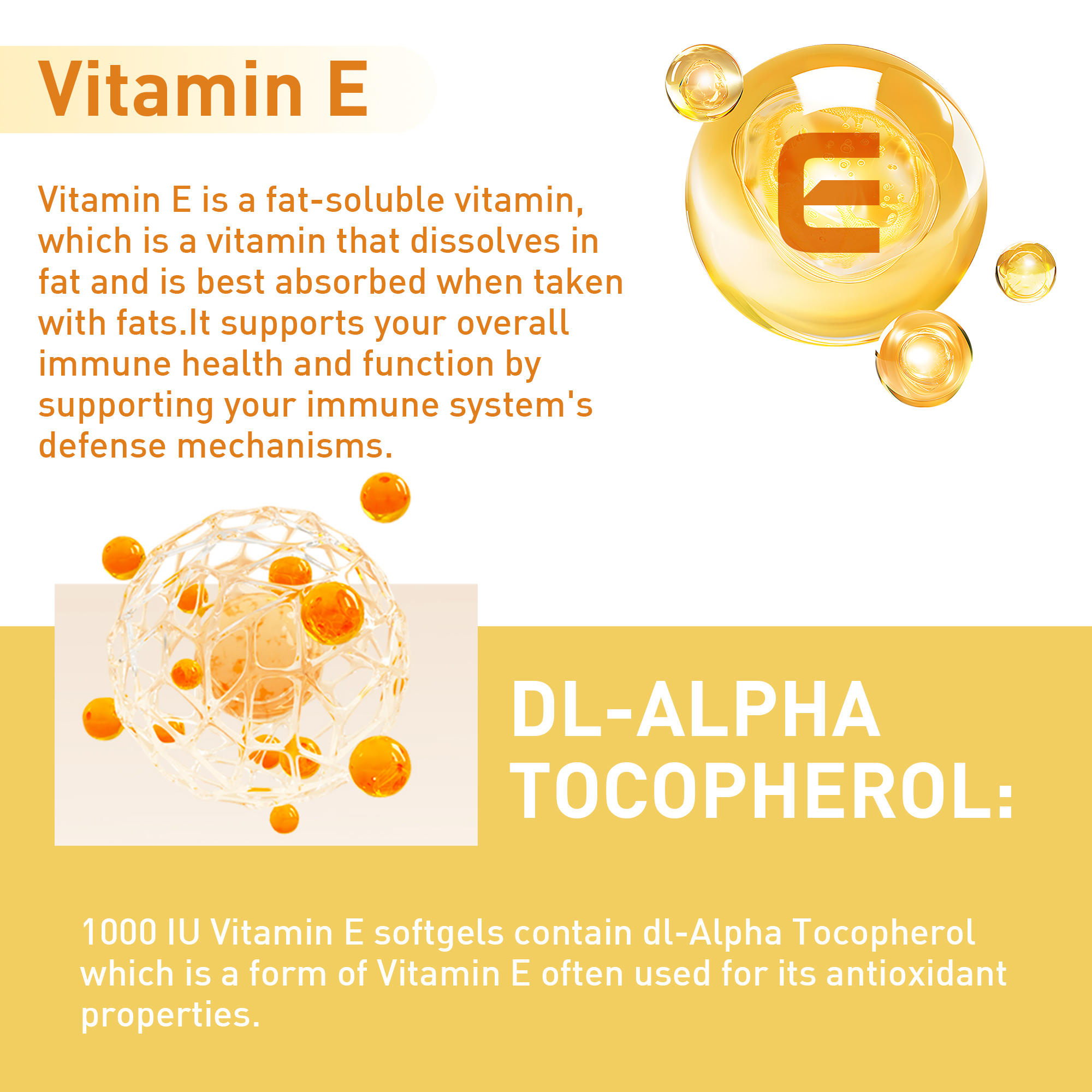 Vitamin E 450 mg (1000 IU) Pure dlAlpha Immune Health, Cell Repair