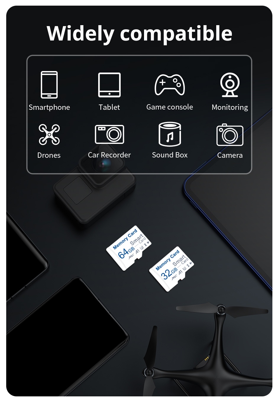 Original Miniature SD/TF Flash Memory Card 512MB, 32GB, 16GB, 8GB, 4GB ...