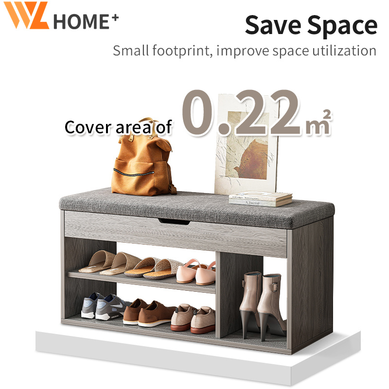 Rak Kasut Multipurpose Storage Bench With Cushion Seat Shoe Cabinet ...