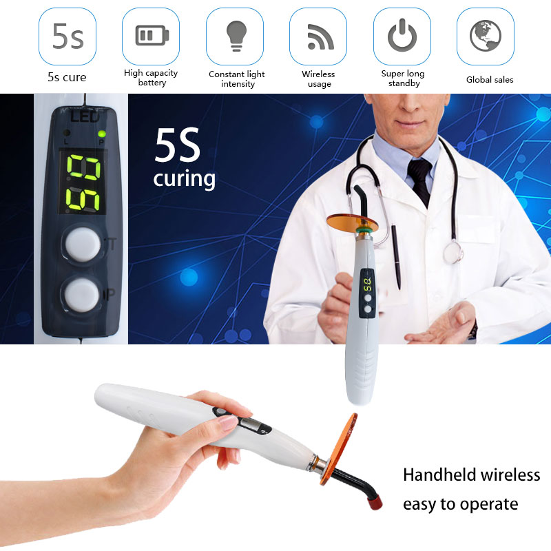 Dental Curing Lamp Photopolymerizer 5sec Full Ramping Pulse Function ...