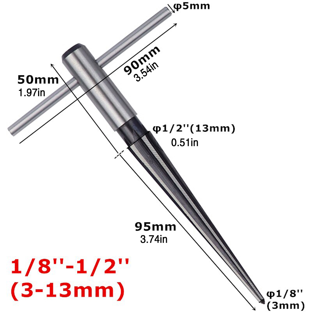 Round Hex Taper Reamer Adjustable Hand Tool for Wood Metal Plastic 3 ...
