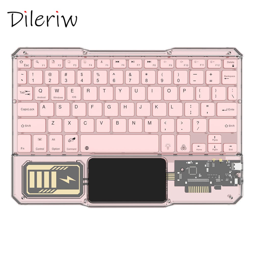 Bluetooth Transparent Keyboard Type-c Interface LED Backlight with ...