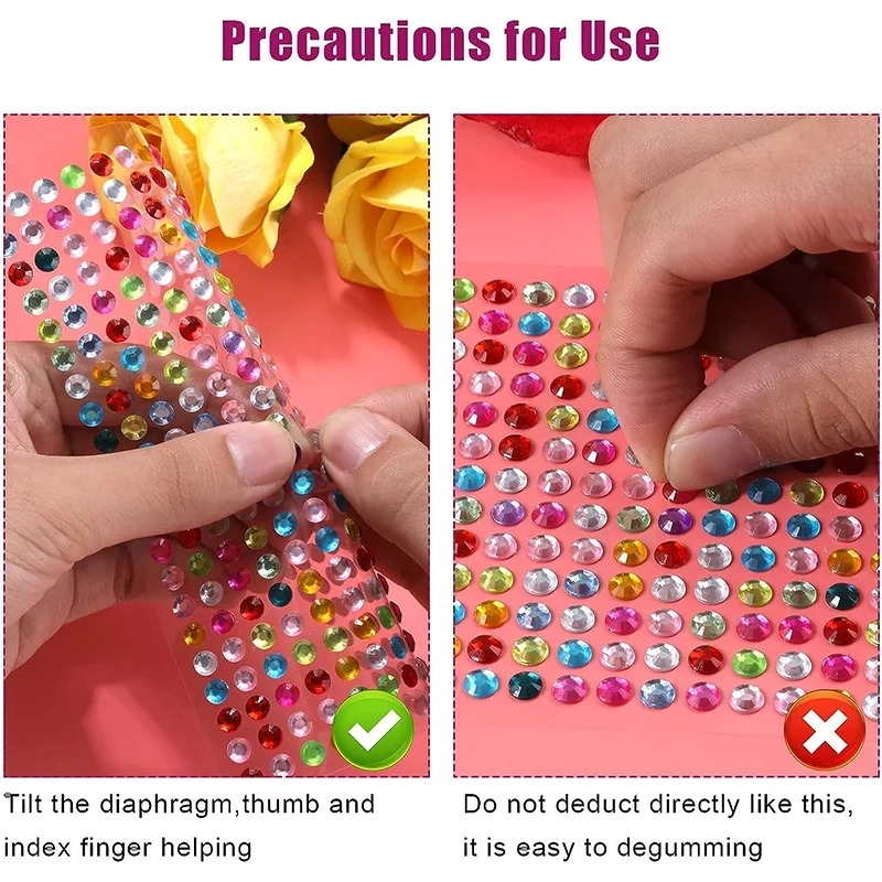 Crystal Rhinestones Stickers Self Adhesive Stickers Face Sticker Phone ...