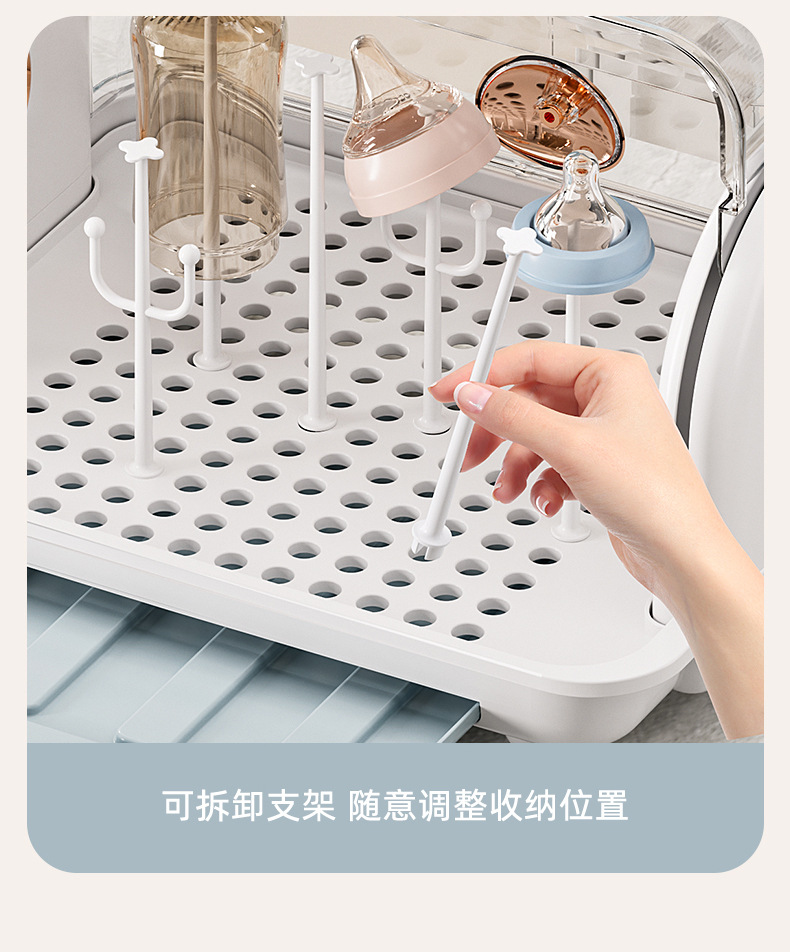 Baby bottle drain rack Table top bedroom baby cutlery storage rack ...