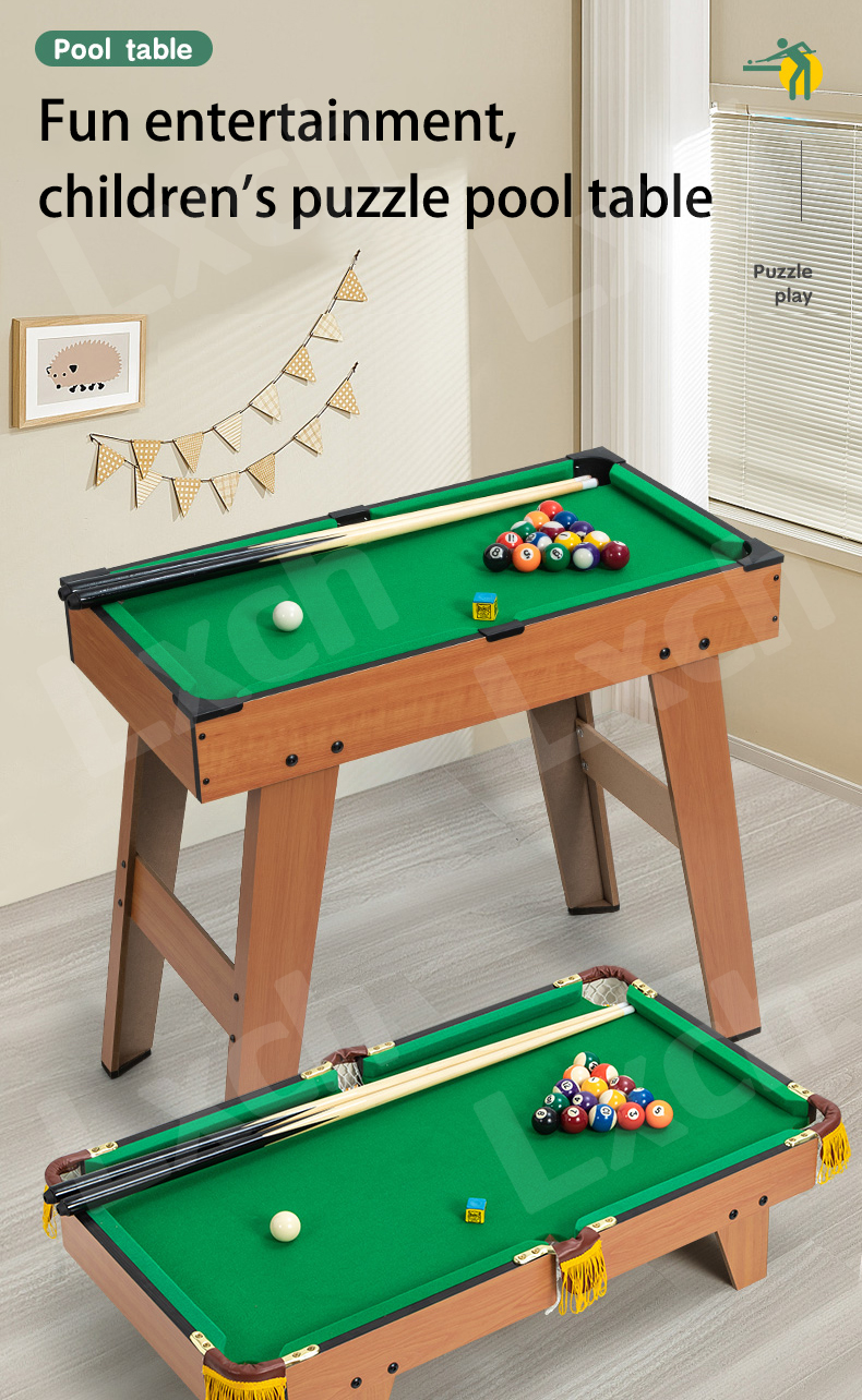 【Free 8pcs】Mini Billiard Table For Kids Wooden Tabletop Pool Table Set ...