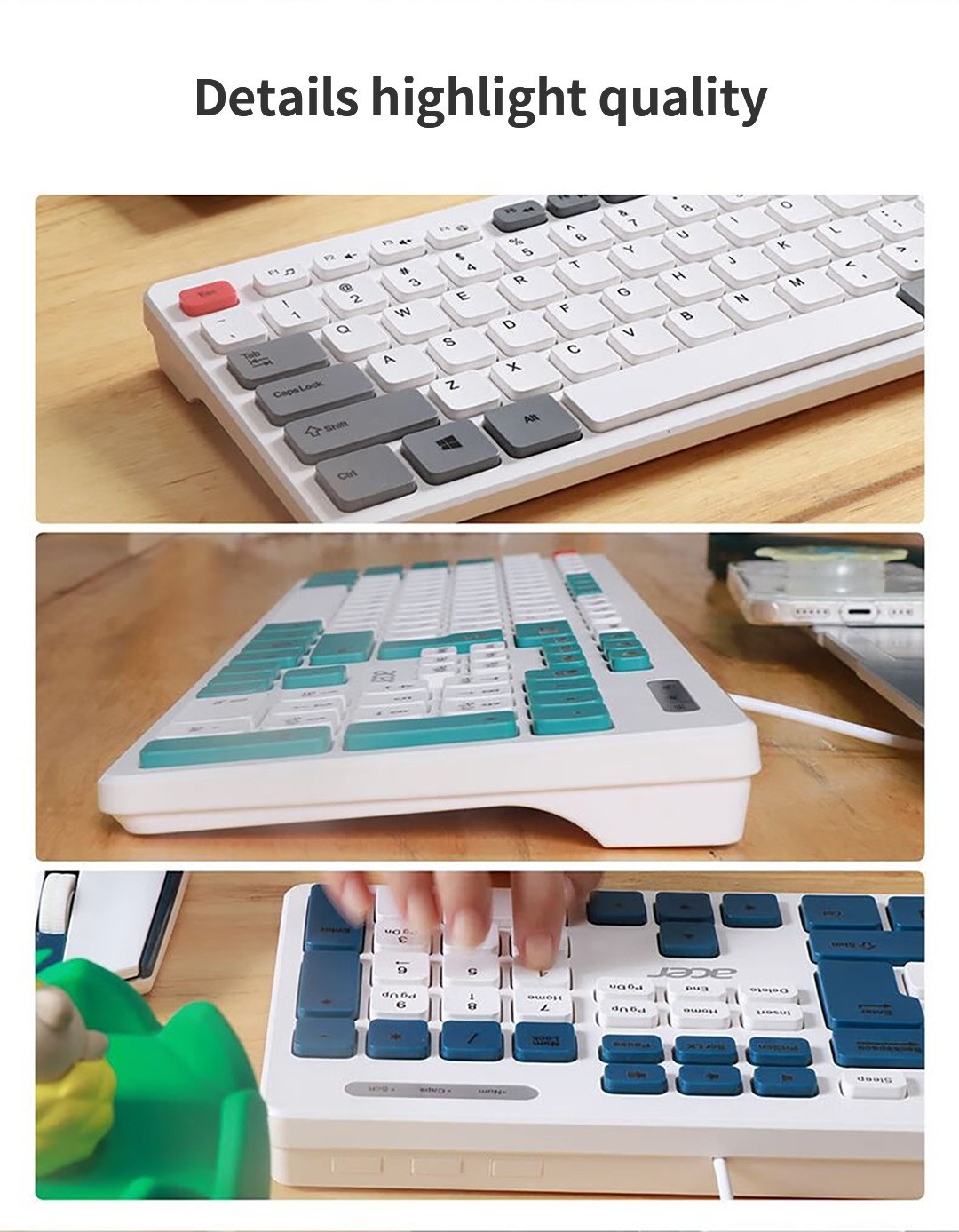 Acer Wireless Keyboard and Mouse Set OAK920 Three Speed DPI 2.4G ...