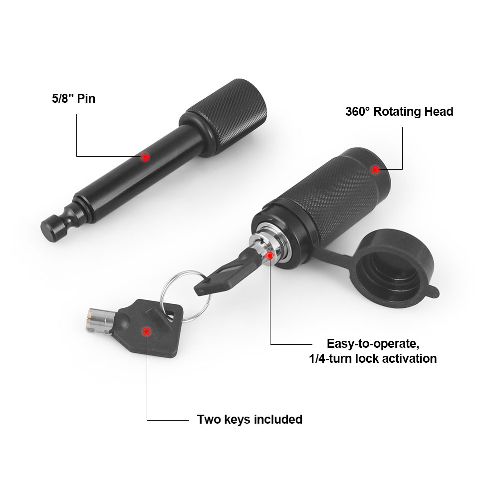 Trailer Hitch Lock 5/8inch Steel Towing Hitch Receiver Lock Anti-Theft ...