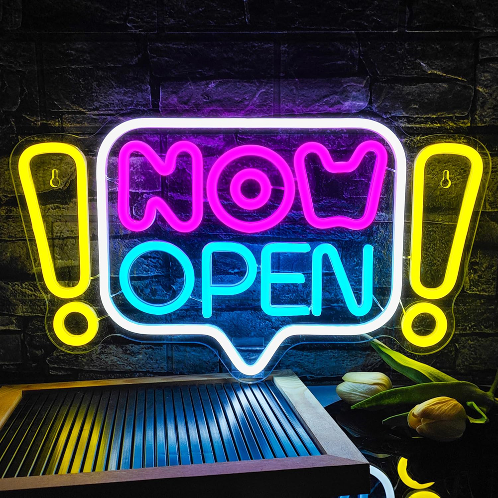 LED Open Signs for Business, Open Welcome LED Neon Sign Light, Bright ...