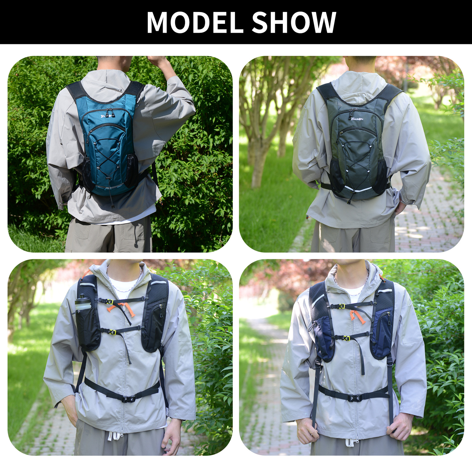 Hiking Backpack with 2L Hydration Bladder Lightweight Packable Hiking ...