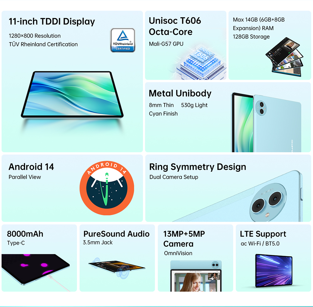 Teclast P50 Android 14 Tablets 11