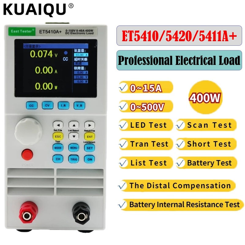 KUAIQU Programmable DC Electronic Load 150V40A 400W USB Connect Single