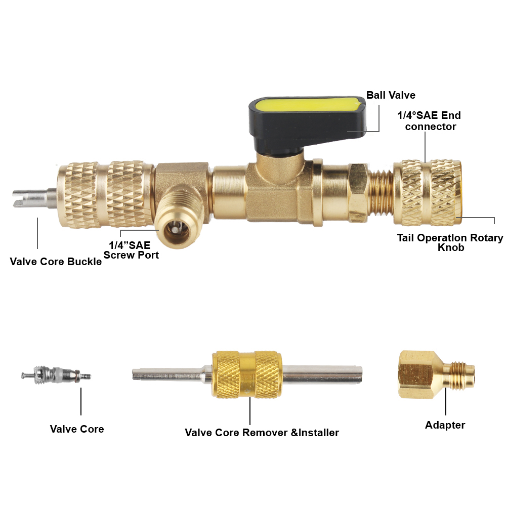 Air Conditioning Line Repair Tools for R22 R410A R404A R407c Valve Core ...