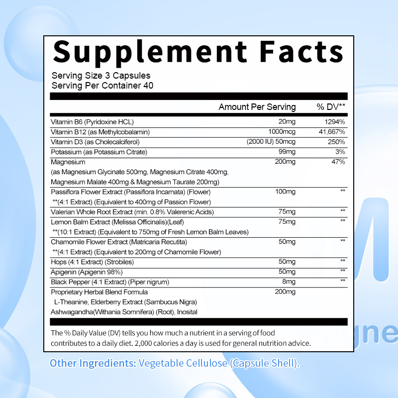 Mulittea Magnesium Complex Hard Capsules Supports bones, muscles, sleep ...