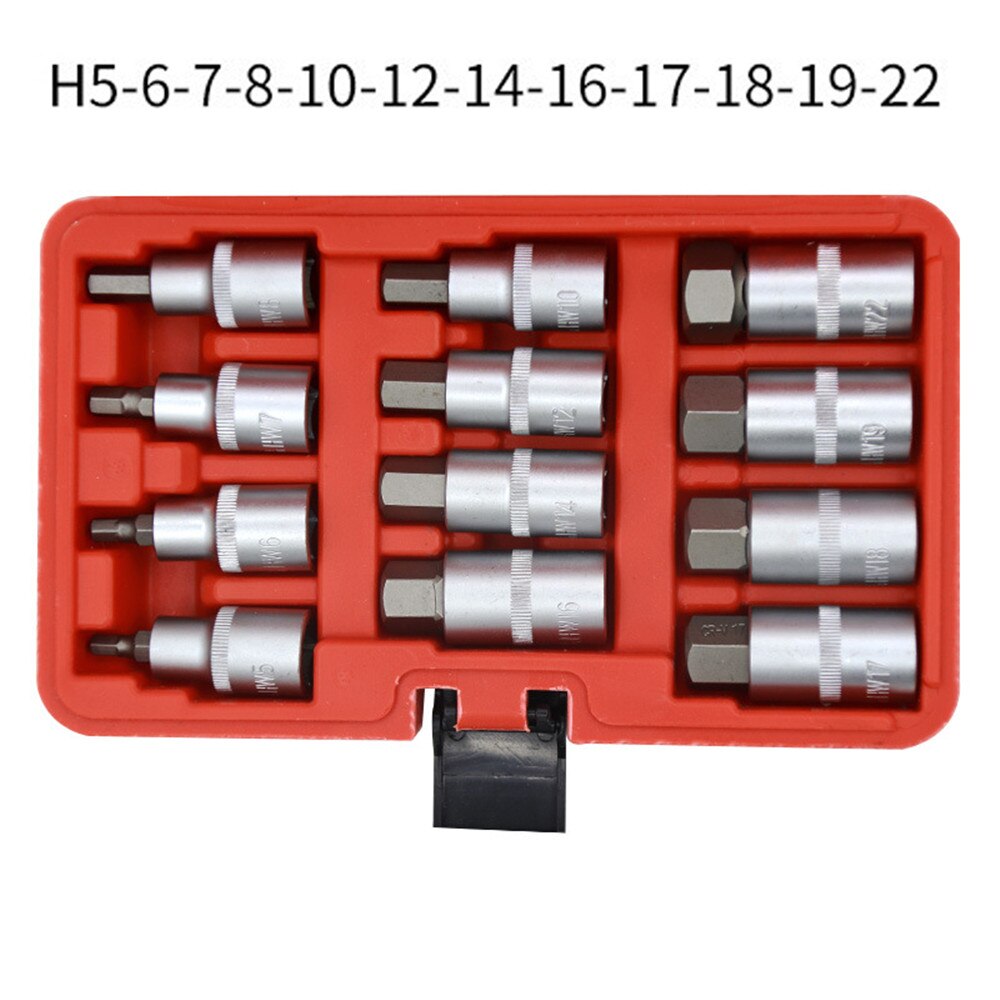 12Pcs/set 1/2 Inch Drive Impact Hex Bit Socket Wrench Set H5-H22 ...