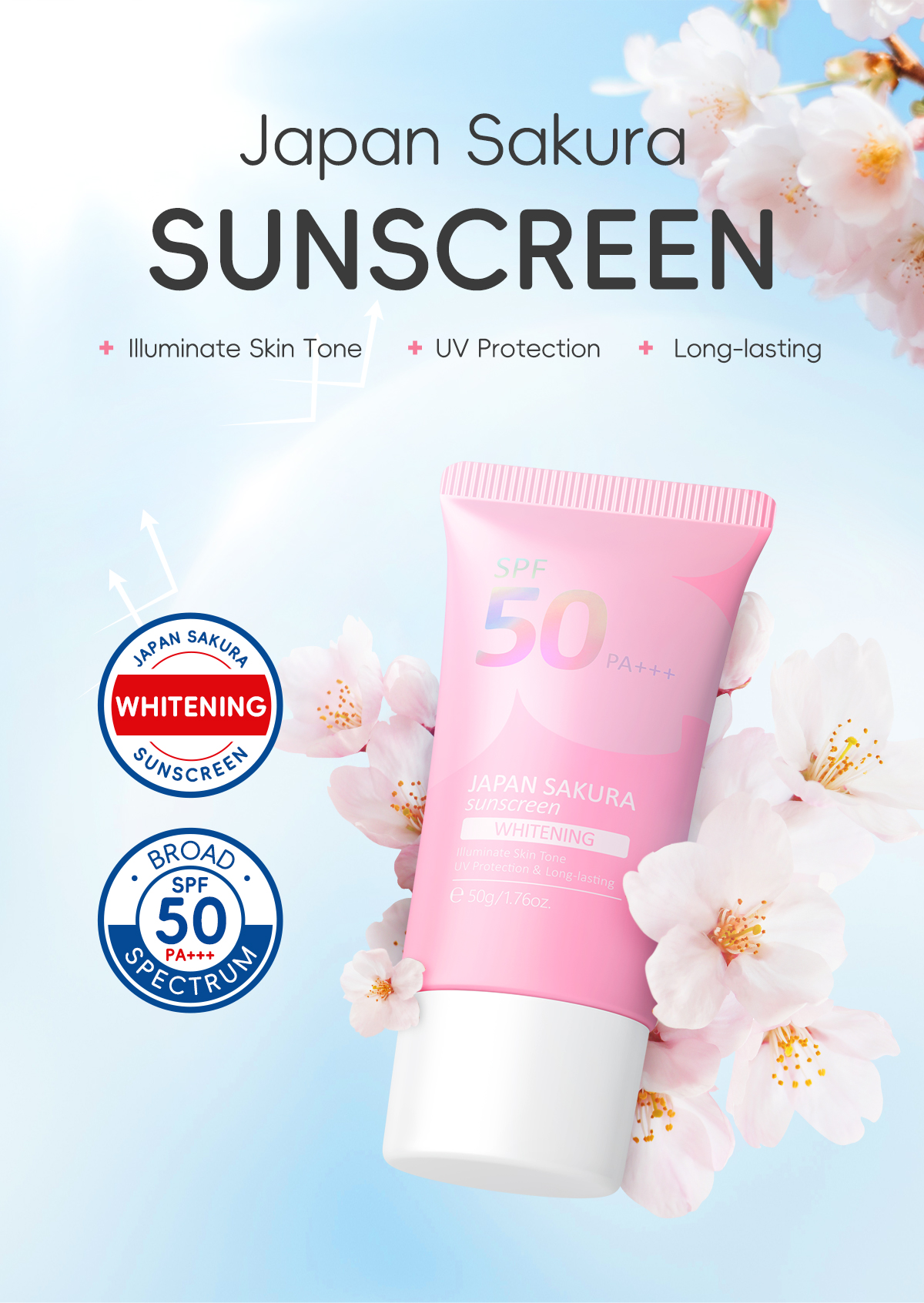 Laikou Japan Sakura Whitening Sunscreen Spf50 Pa+++ 50G Cn 11134208 7R98O Lykh9Kzq6Nqa52