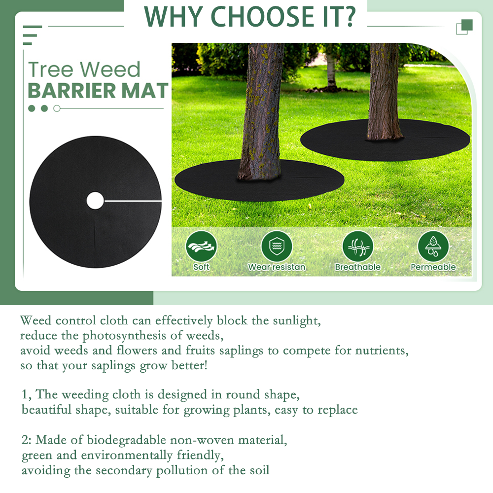 6pcs Non-Woven Tree Mulch Ring Weeding Barrier, Protector Mat, Plant ...