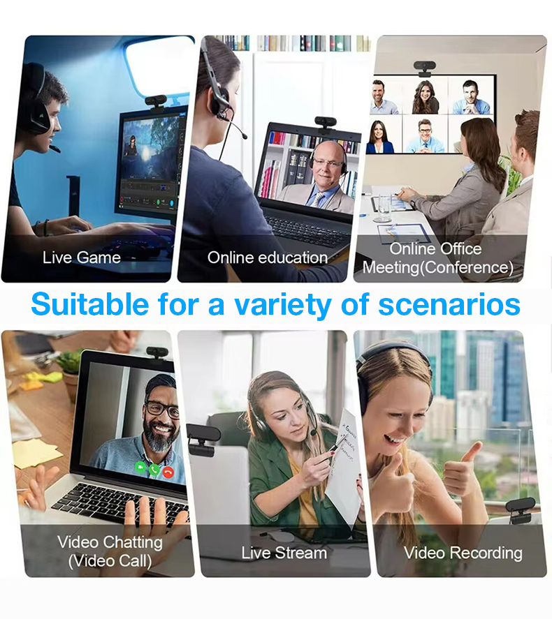 EYD PC01 FULL HD 1080P / 2K Webcam Web Camera with Microphone 360 ...