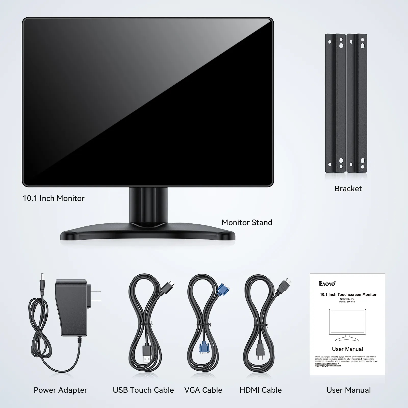 Eyoyo Small Touchscreen Monitor 10 inch 1080*800 HDMI VGA AV Touch ...