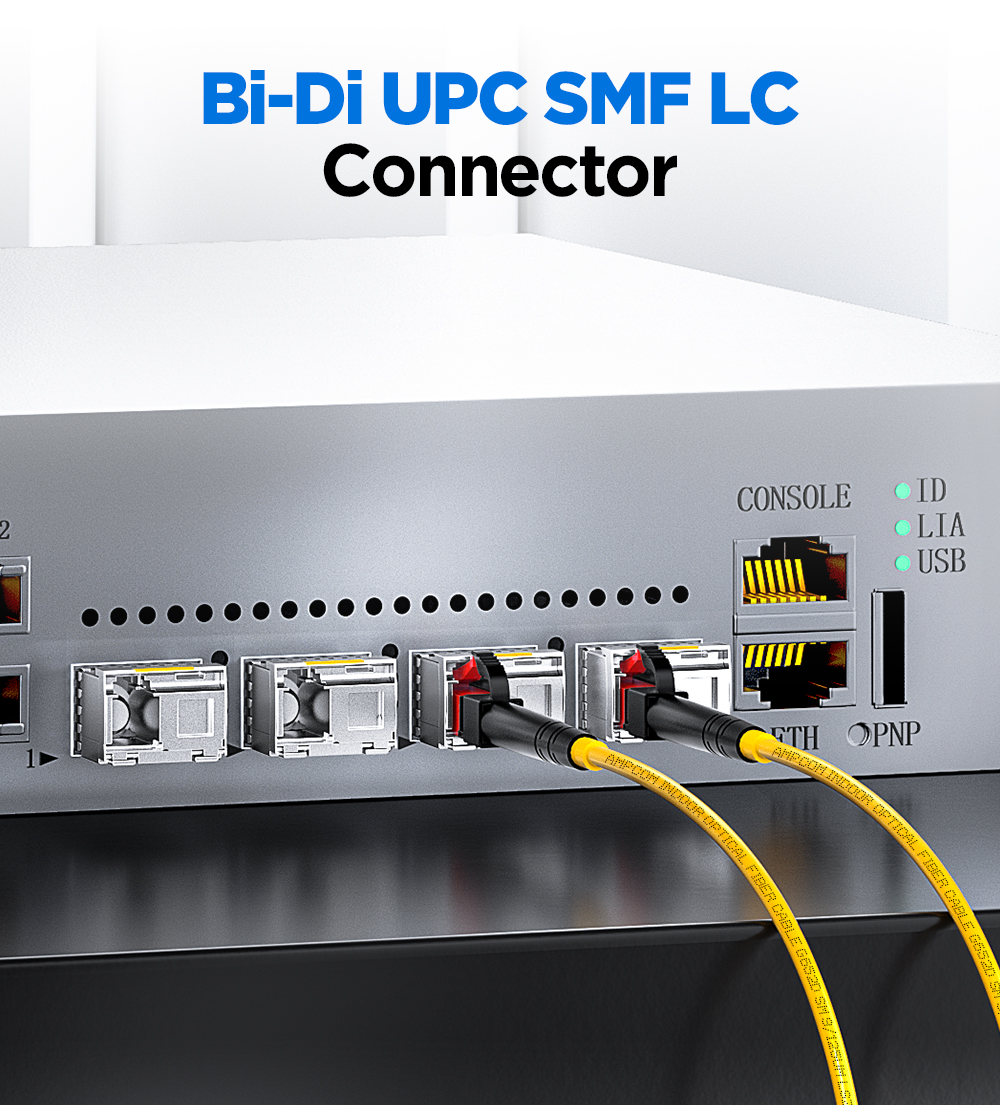 AMPCOM LC/UPC SFP BIDI Fiber Optic Transceiver Module Simplex 1000BASE ...
