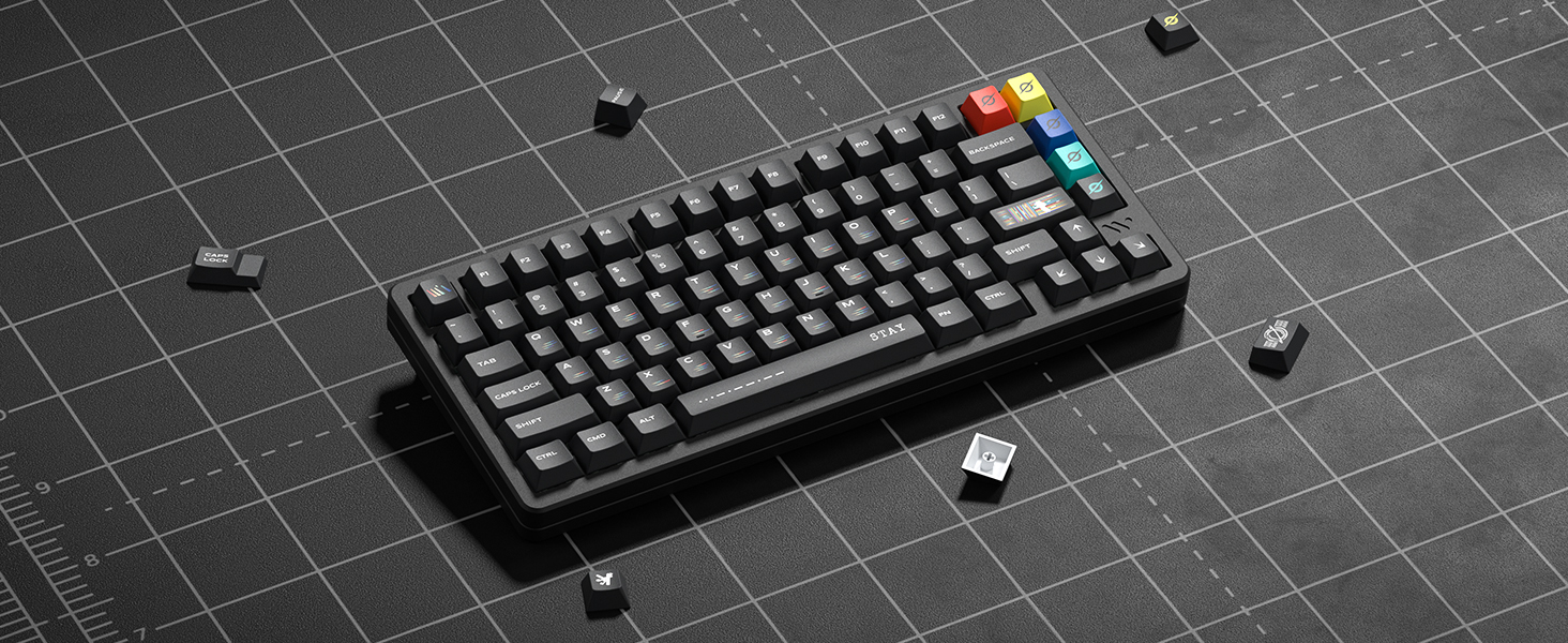WOMIER 134 Keys Starlight Dye Sub Keycaps Cherry Profile Custom ...