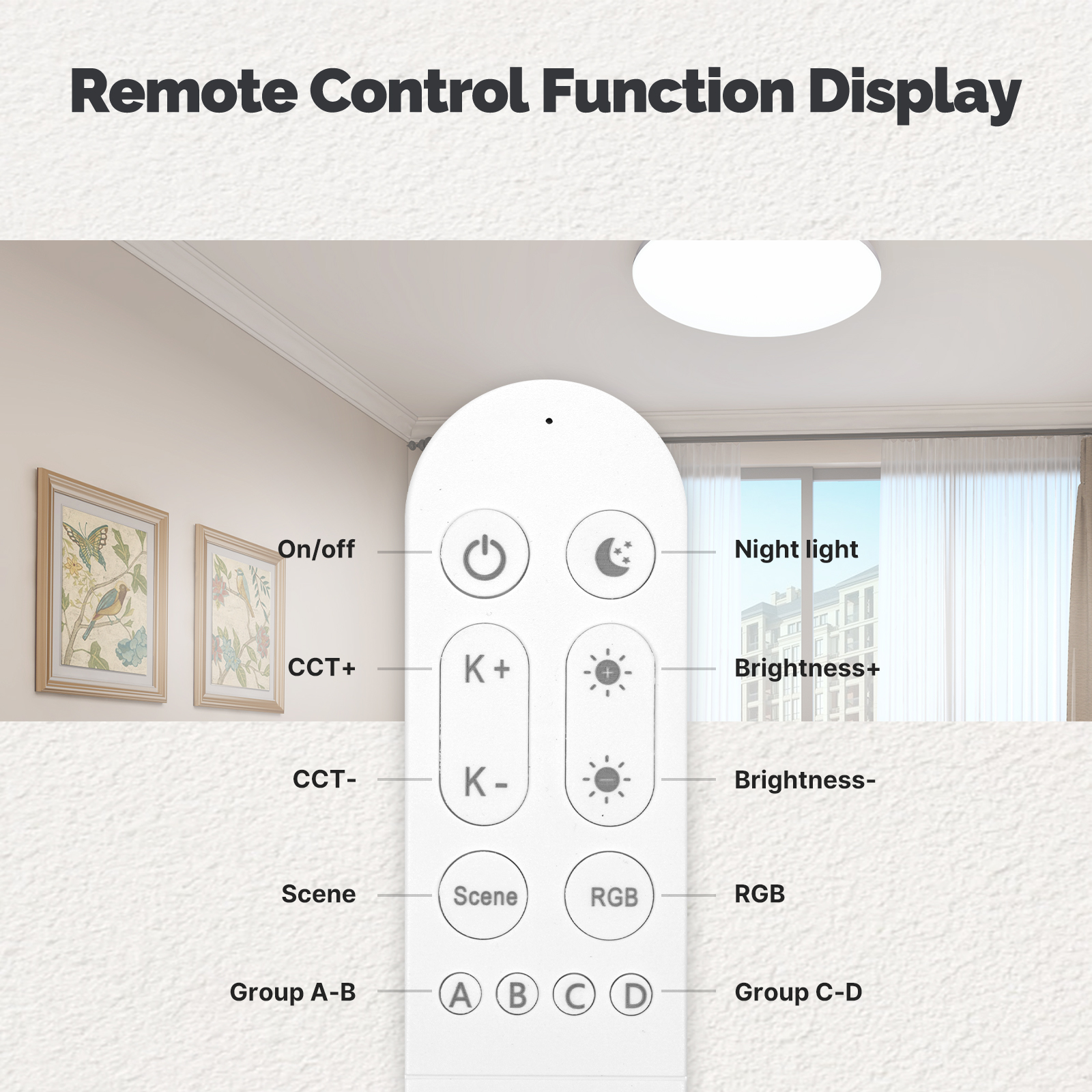 Tuya 24W WiFi Ceiling Light Smart Lamp Bluetooth With Beacon Remote Control Work With Alexa Google Home | Shopee Malaysia
