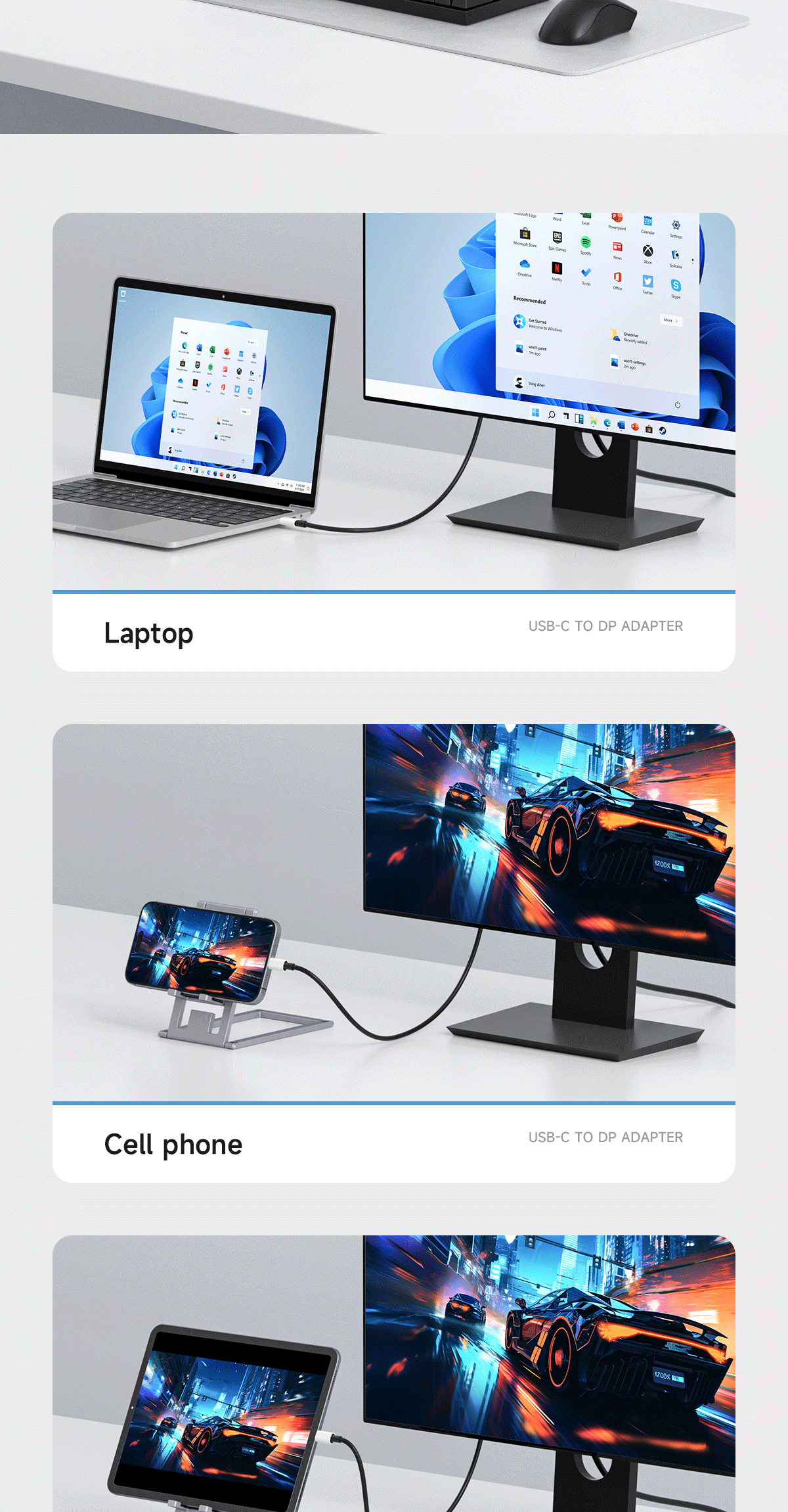 Hagibis USB C to DisplayPort Cable 8K60Hz 4K144Hz 2K165Hz TypeC To