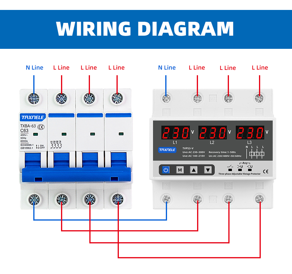 Three Phase Adjustable Over and Under Voltage Protector 3 Phase ...