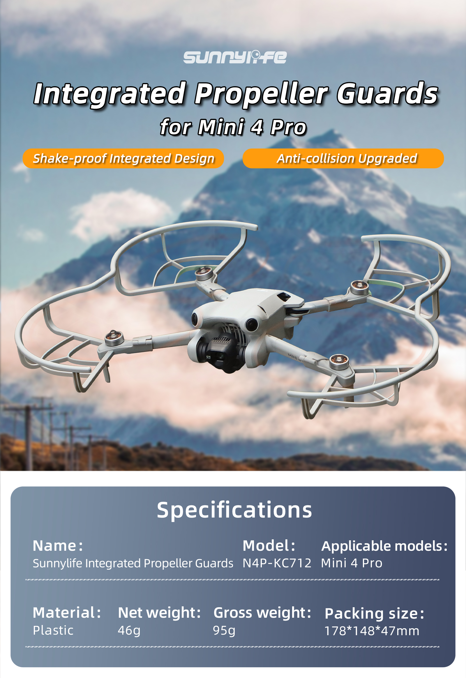 Propeller Guard Cage for DJI Mini 4 Pro Integrated Propellers Protector ...