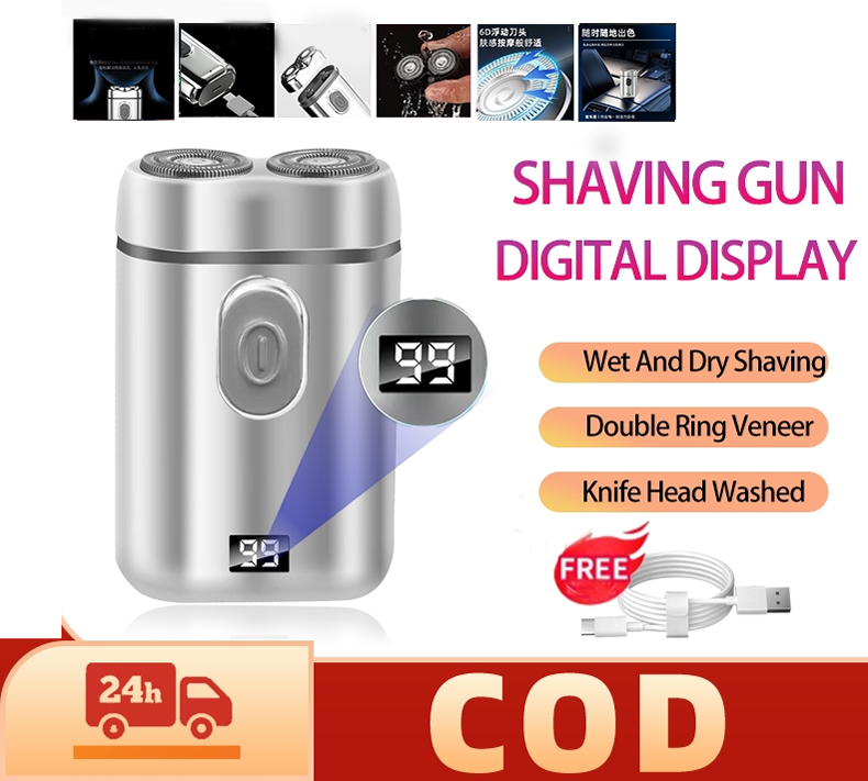 Mini digital shaver, men's electric intelligent portable travel shaver ...
