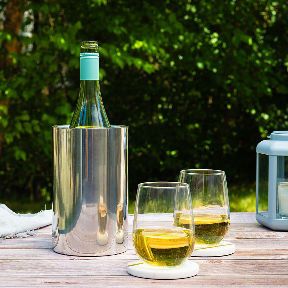 Personalized Stainless Steel Wine Cooler Bucket Double Wall Chiller Ice