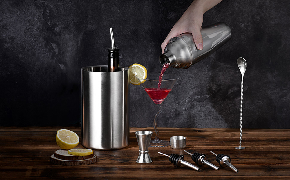 Personalized Stainless Steel Wine Cooler Bucket Double Wall Chiller Ice