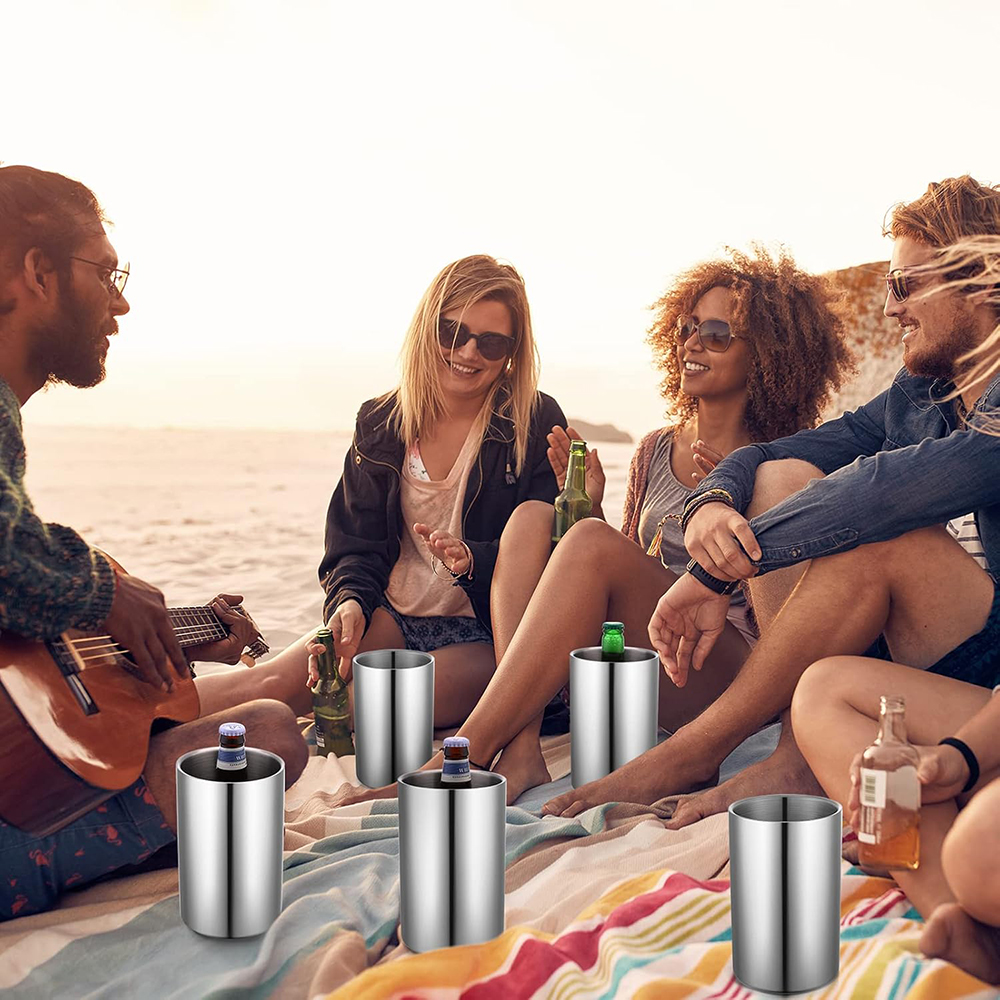 Personalized Stainless Steel Wine Cooler Bucket Double Wall Chiller Ice