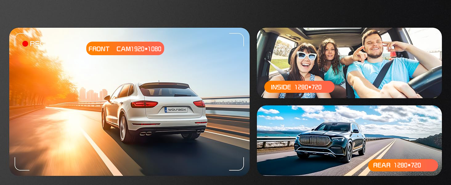 3 Camera Wifi 10 Inch Rear View Mirror Dash Cam 3 Ways Car Camera ...