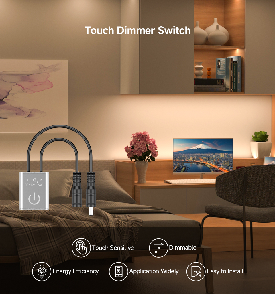 BTF-LIGHTING 12V 24V DC Touch On/Off Sensor Switch Touch Dimmer Switch ...