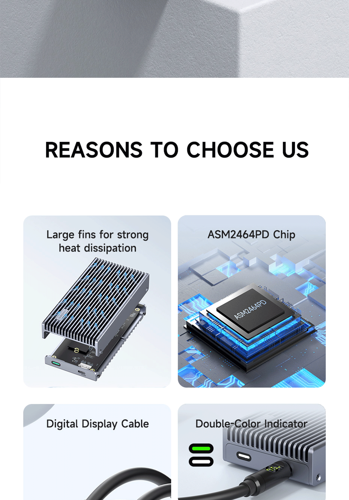 HAGiBiS USB4 M.2 NVMe SSD Enclosure With LED Display | Shopee Malaysia