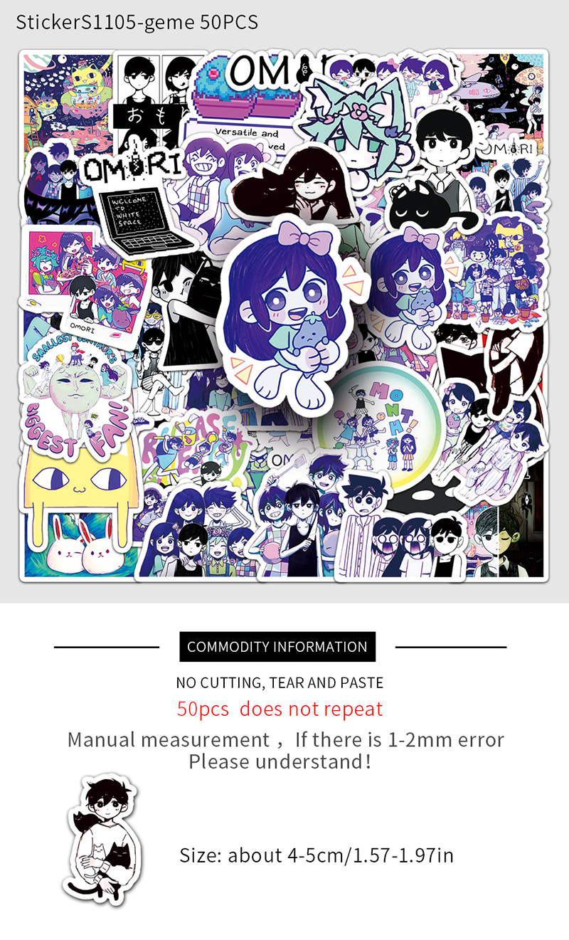 50pcs Game Omori Stickers Anime Decals Graffiti Car Skateboard Laptop ...