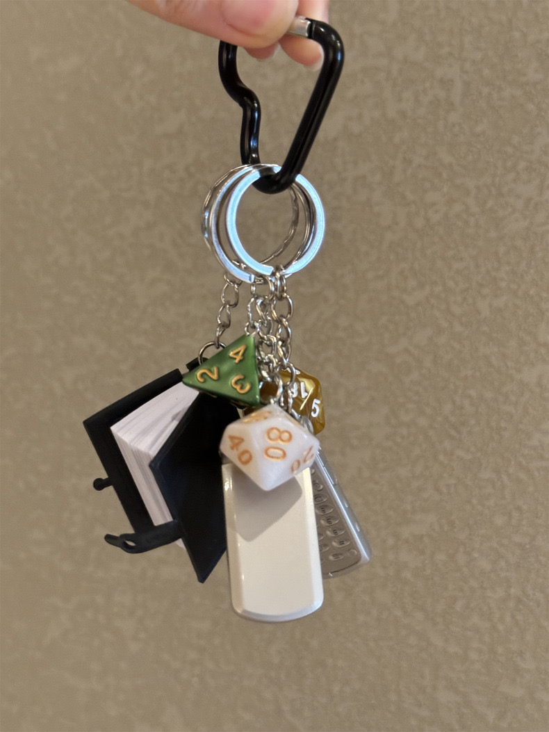 Porte-clés Vintage En Métal Avec Dés - Accessoire De Sac Ou Voiture Unisexe, Neuf Avec étiquettes