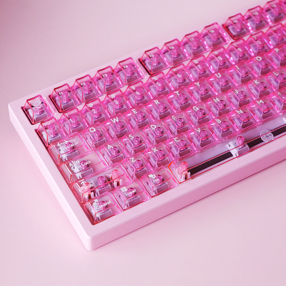 Aazon.co: 114 Keys Clear Keycaps PC Cherry Profile Pink Crystal