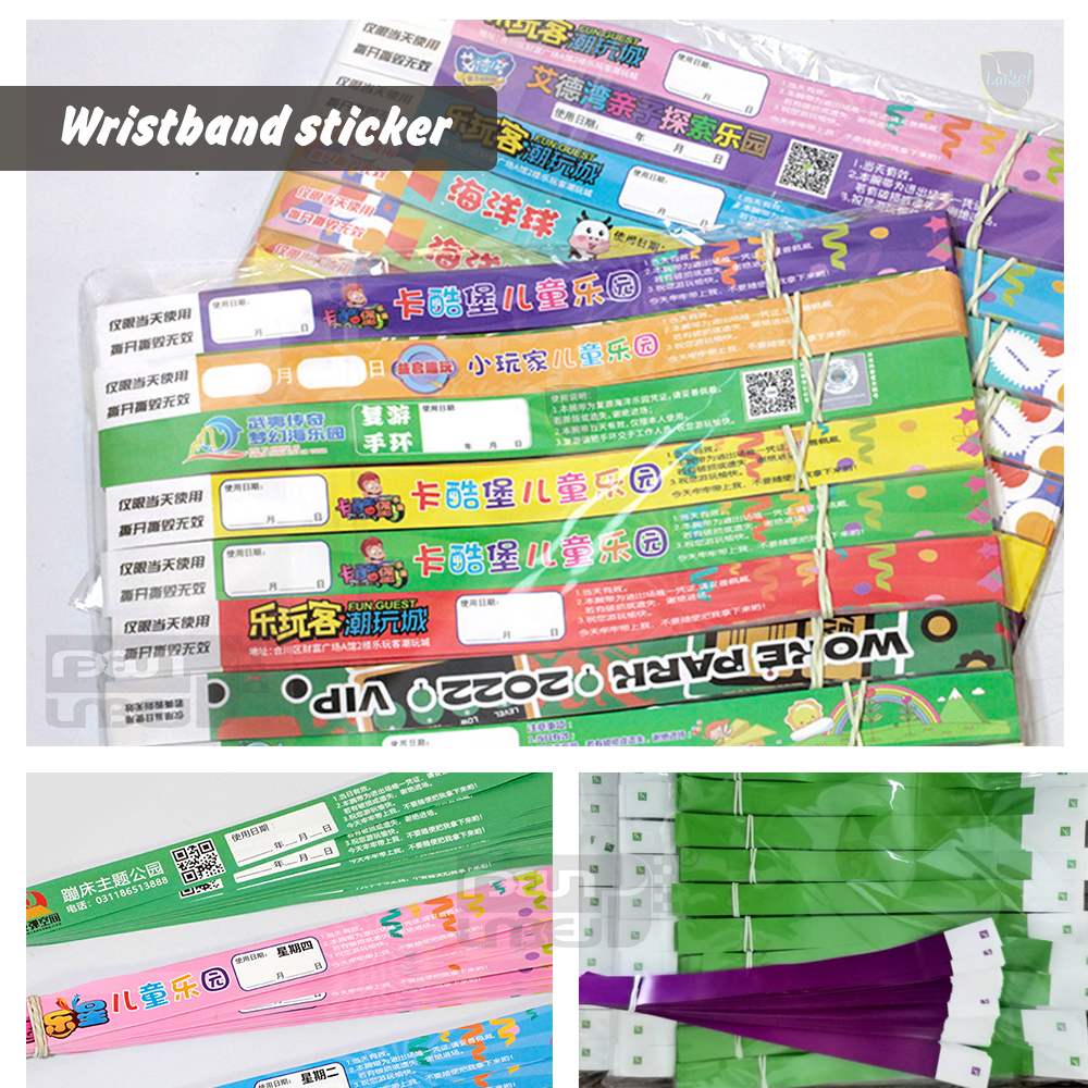 100pcs disposable wristband sticker, tyvek events sticker party hand ...