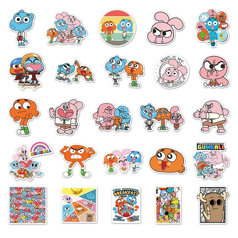50PCS The Amazing World of Gumball Stickers Toys Graffiti Decals Laptop ...