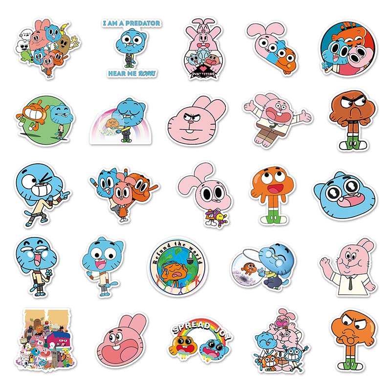 50PCS The Amazing World of Gumball Stickers Toys Graffiti Decals Laptop ...