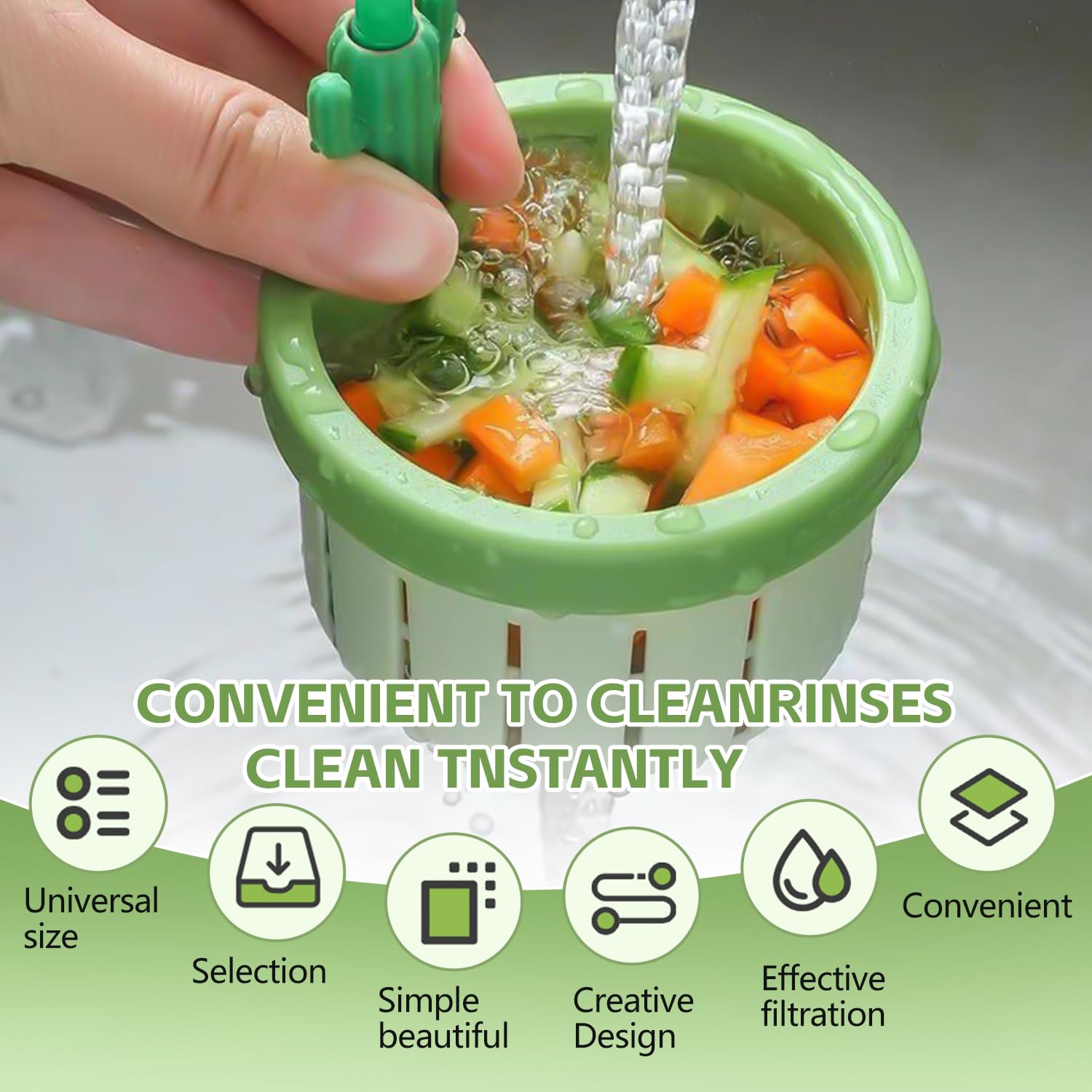 Cactus Sink Filter Basket - Stylish Waste Screen, Drain Blocker, and ...